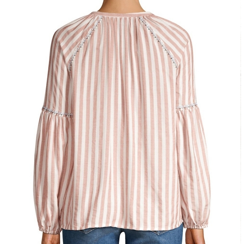 Paige Jovannie Striped Blouson Sleeve Blouse - Picture 3 of 16